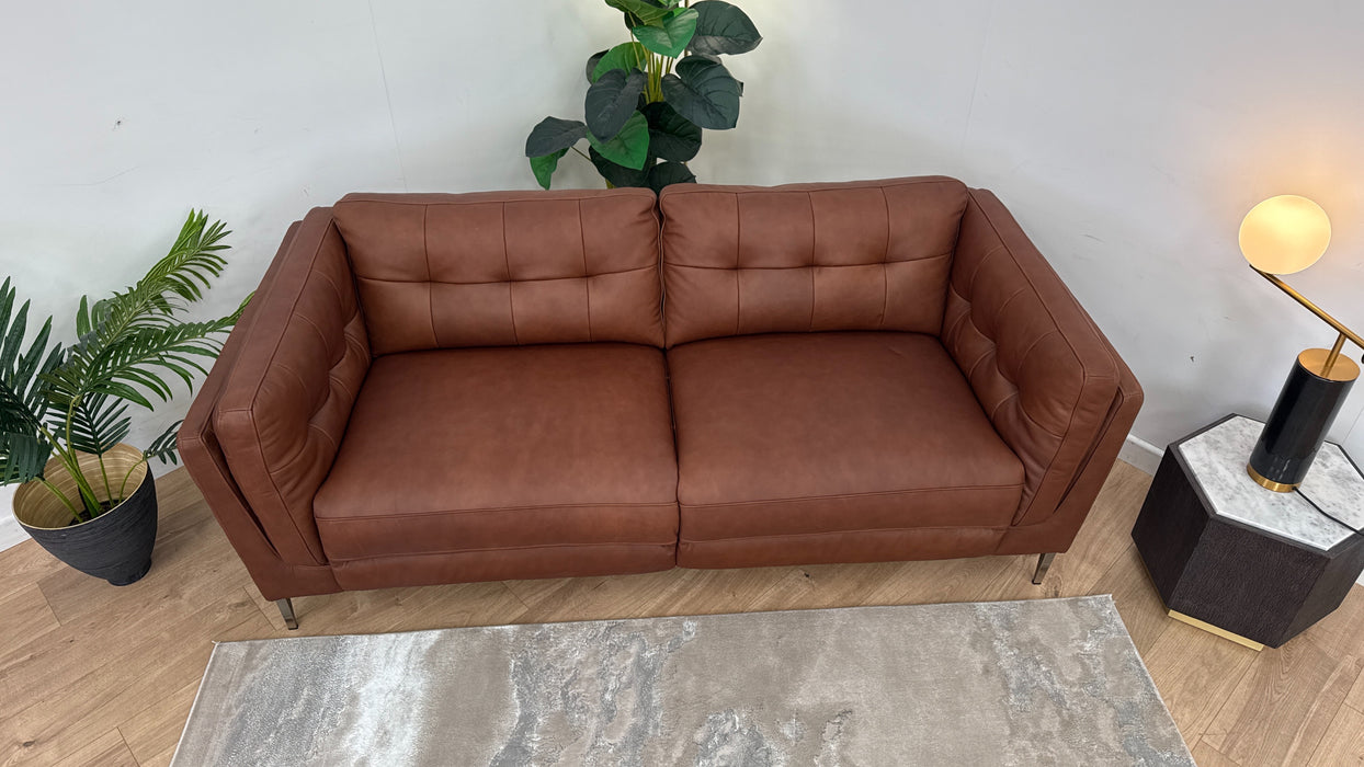 Muse 2.5 Seater Sofa - Leather - Matte Espresso