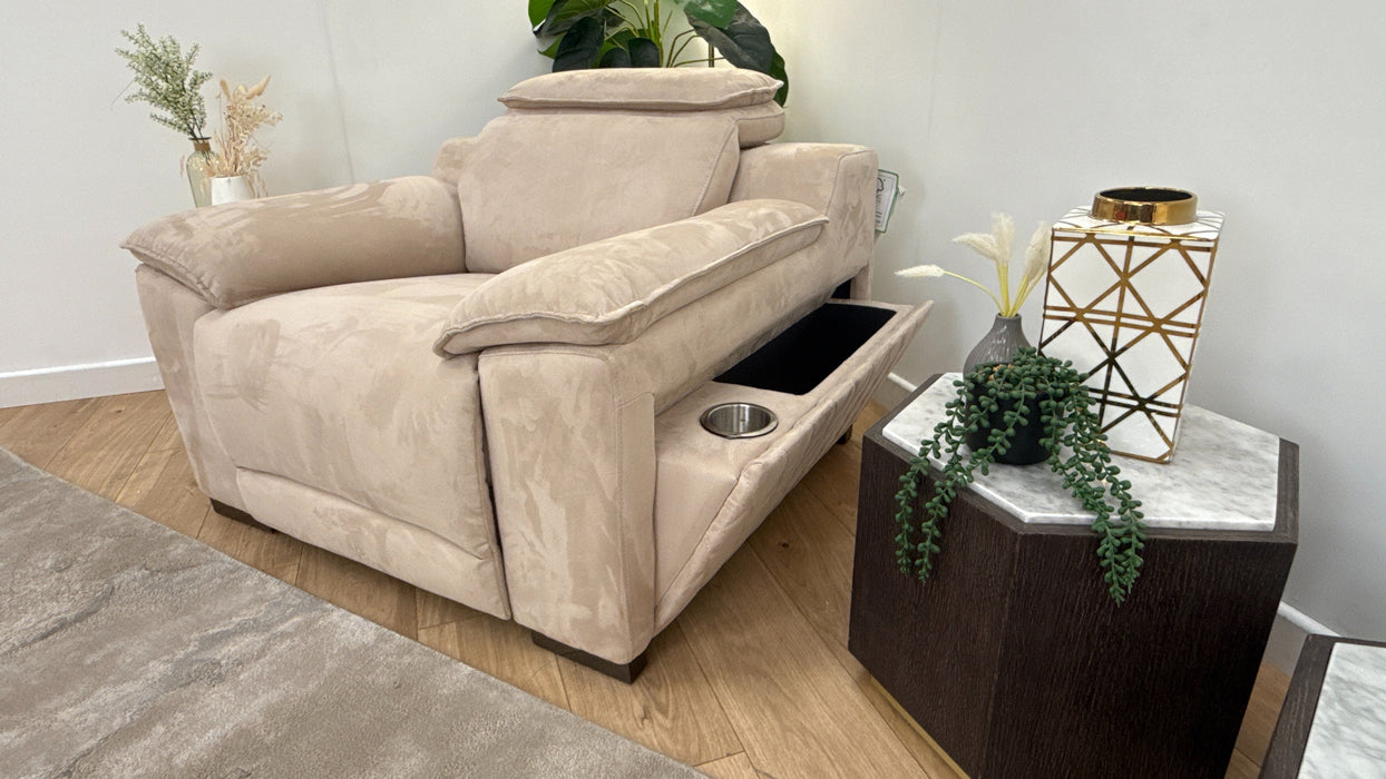 Sofology The Benz Recliner Chair in Lifestyle Plush Fabric Mink