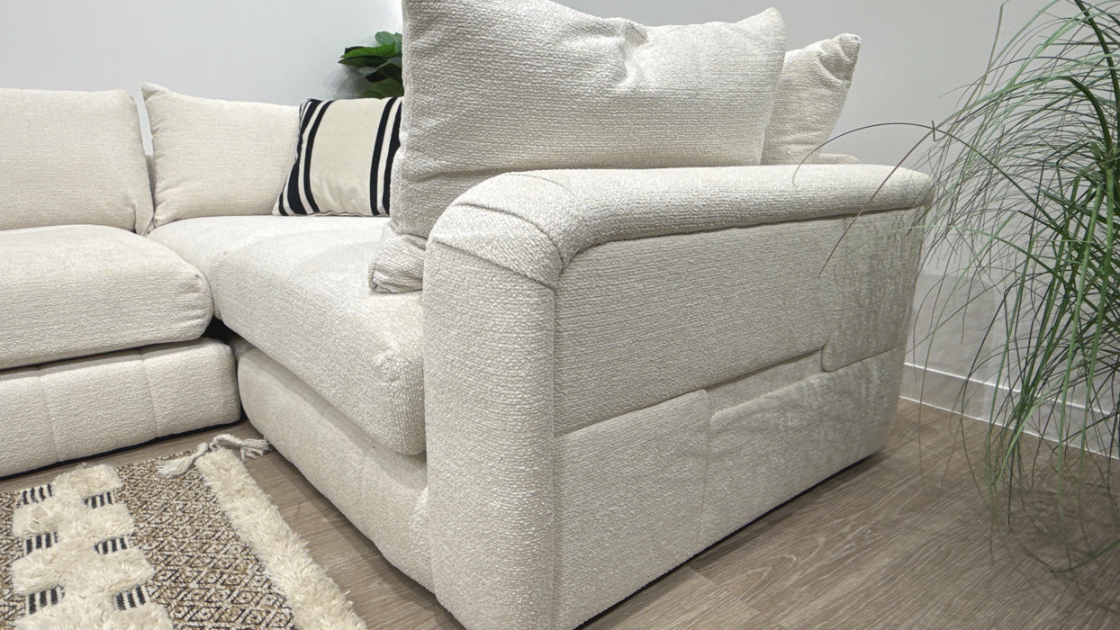 Sofology Westwood Fabric 3 Corner 1 No Trim in Soft Boucle Ecru Mix