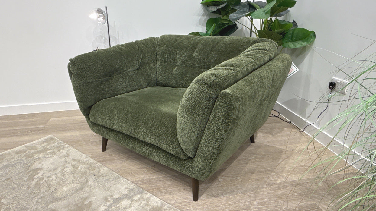 Sofology Hygge Fabric Loveseat in Heavy Textured Chenille Olive