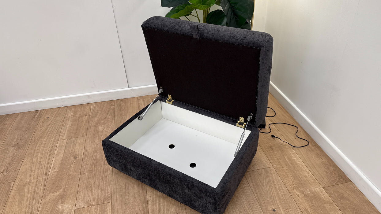 Sofology The Portobello Storage Footstool Foam in Teddy Chenille Black