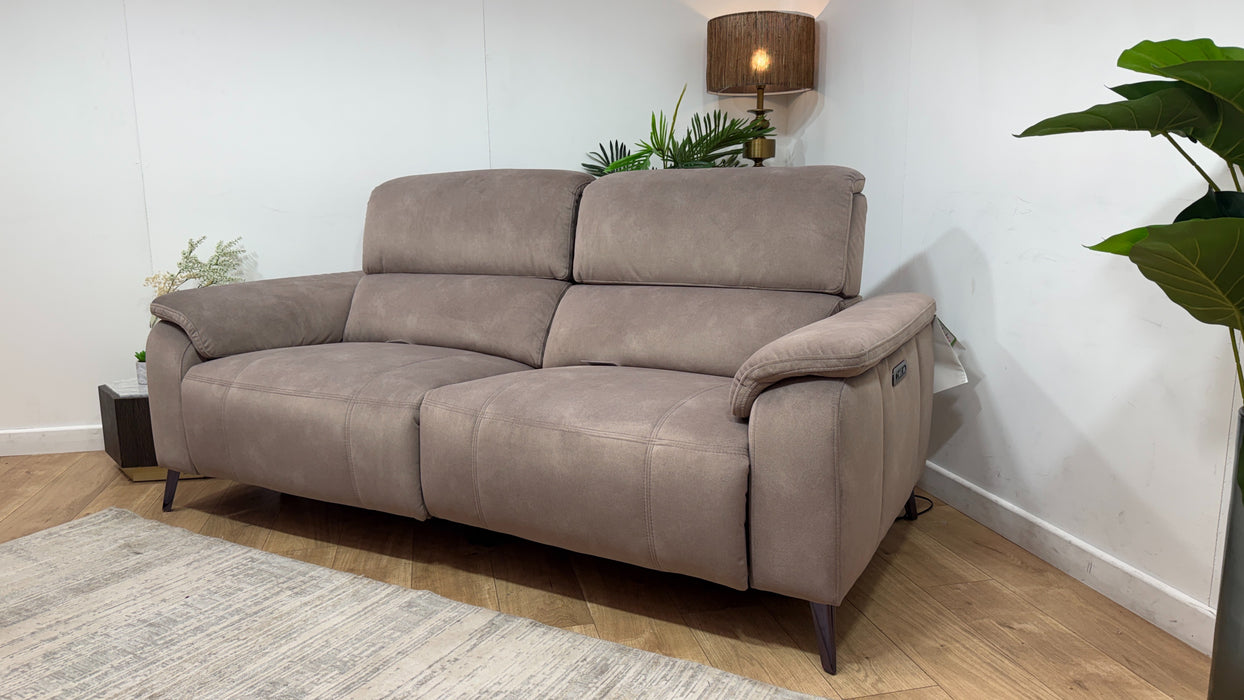 Sofology Bailey Fabric 2.5 Seater Power Recliner in Lifestyle Flecked Nutmeg