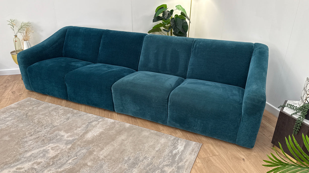 Sofology Bonbon Fabric 4 Seater Split in Aston Teal
