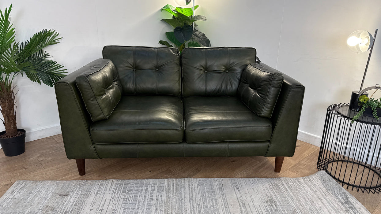 Sofology Cricket Leather 2 Seater in Mix Green