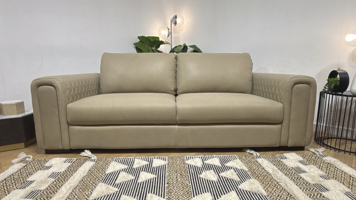 Sofology Firenze Leather 3 Seater in Character Vintage Stone