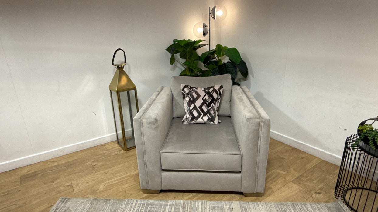 Sofology Titan Fabric Chair in Festival Stone/Stone Mix