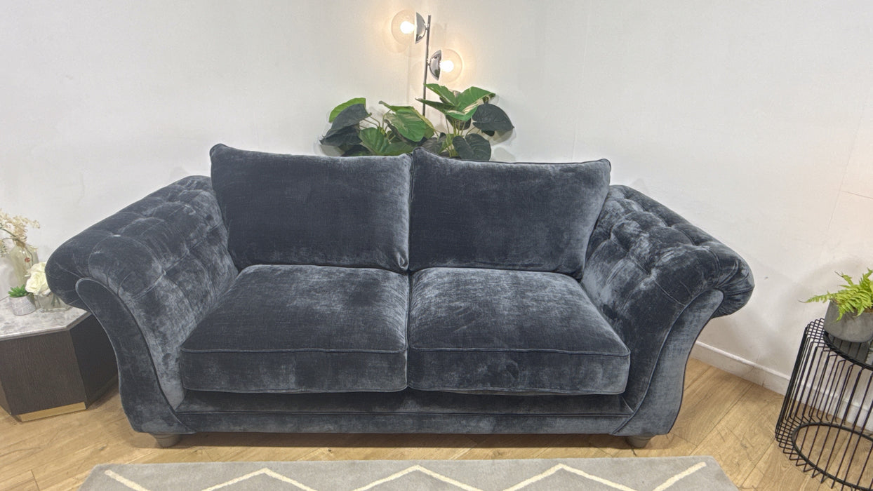 Sofology Highgrove Fabric 3 Seater Full Back Extra Flex Seats in Luxe Chenille Charcoal Mix