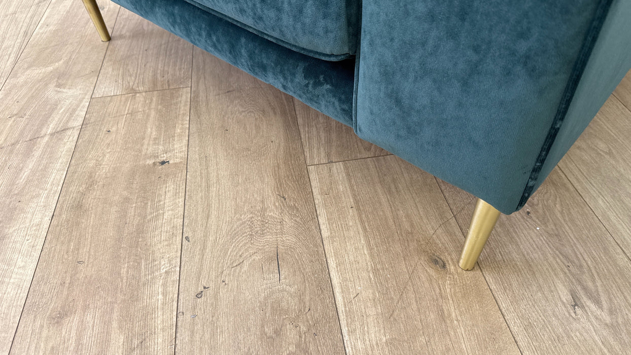 Sofology Moxie Fabric Chair in Deep Teal/Chevron Teal Mix