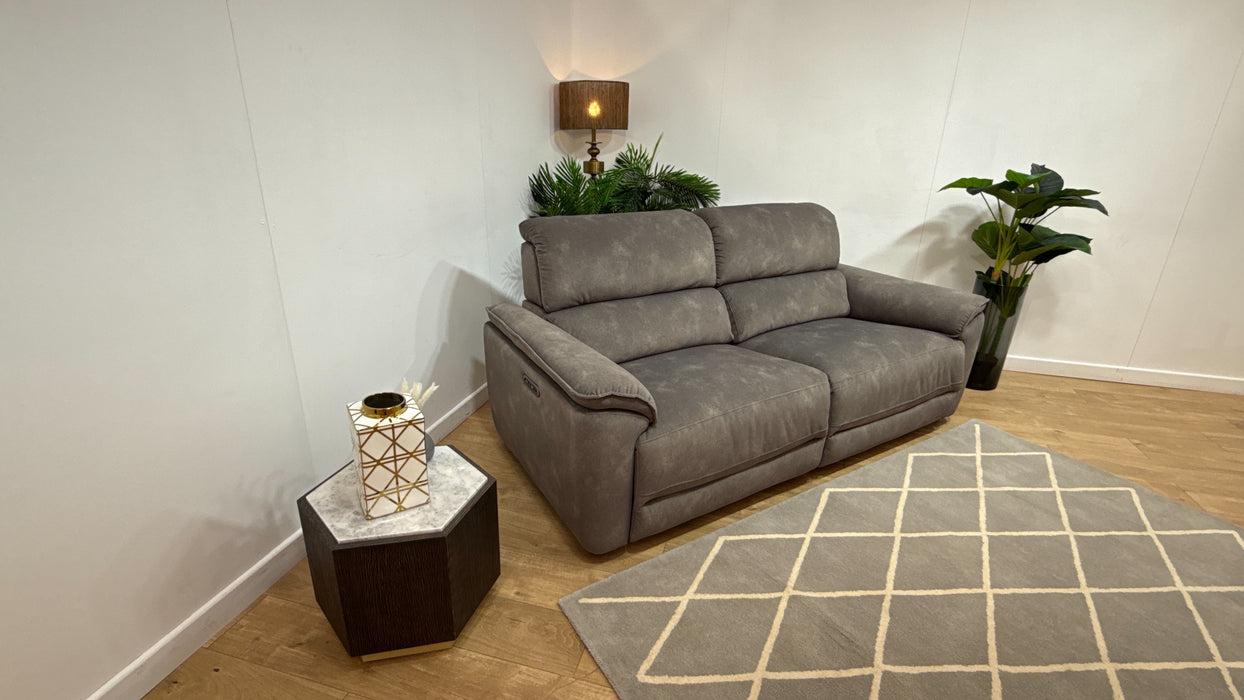 Sofology Hugo Fabric 2.5 Seater Power Recliner/Headrest in Lifestyle Flecked Mocha