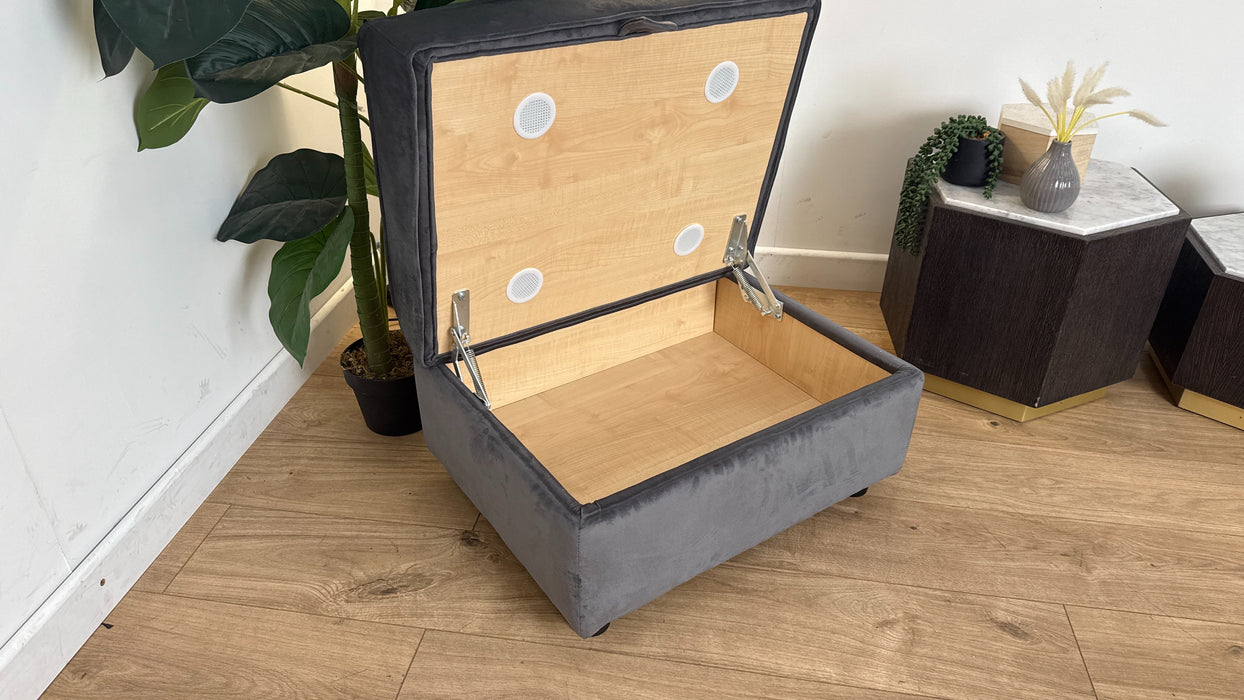 DFS Calix Footstool in Velvet Slate