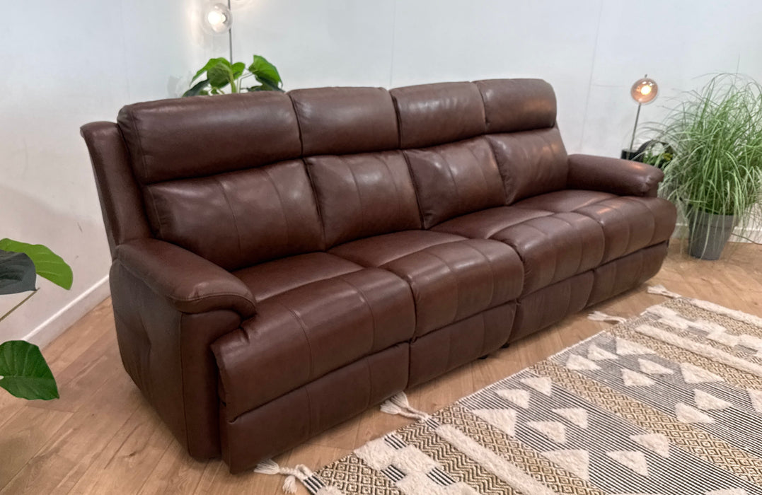 Sofology Gracie Leather 4 Seater Split in Trusty Sheen Chocolate