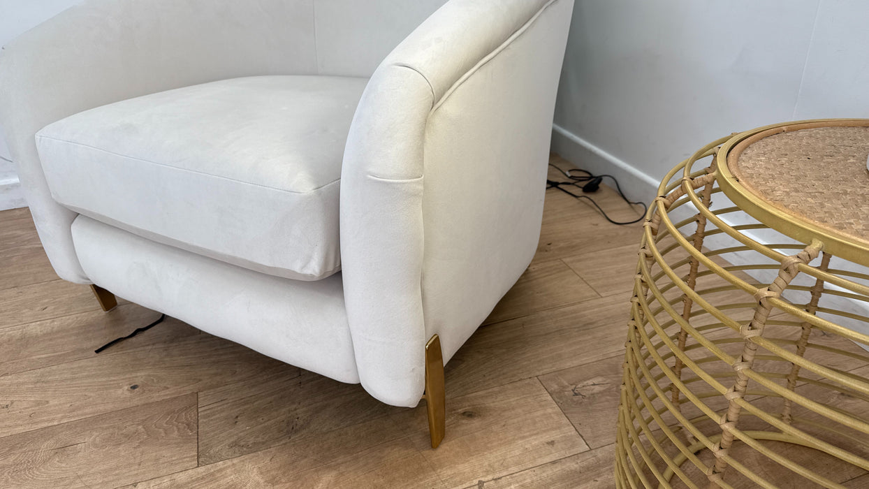 Sofology The Oscar Accent Chair in Super Matt Velvet Ecru Mix