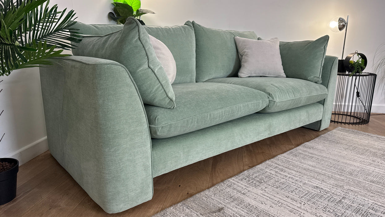 Sofology The Ziggy Fabric 3 Seater in Soft Textured Chenille Eucalyptus Mix