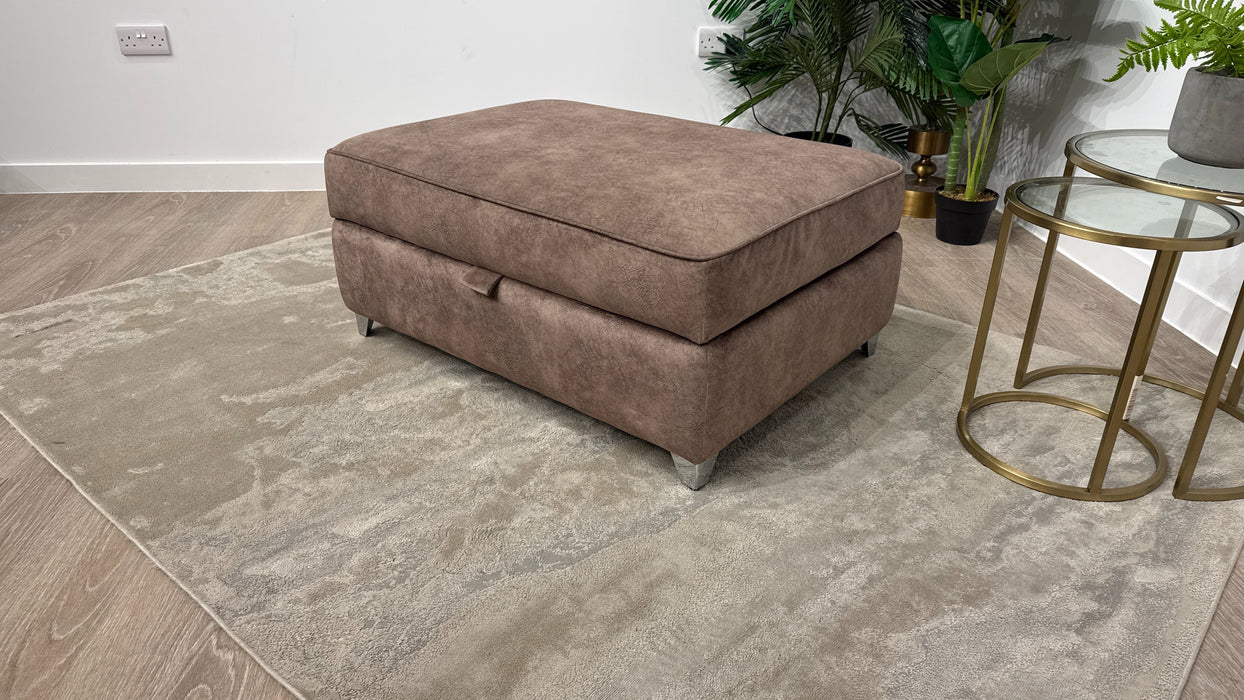 DFS Dolcie Large Storage Footstool in Chocolate Combination