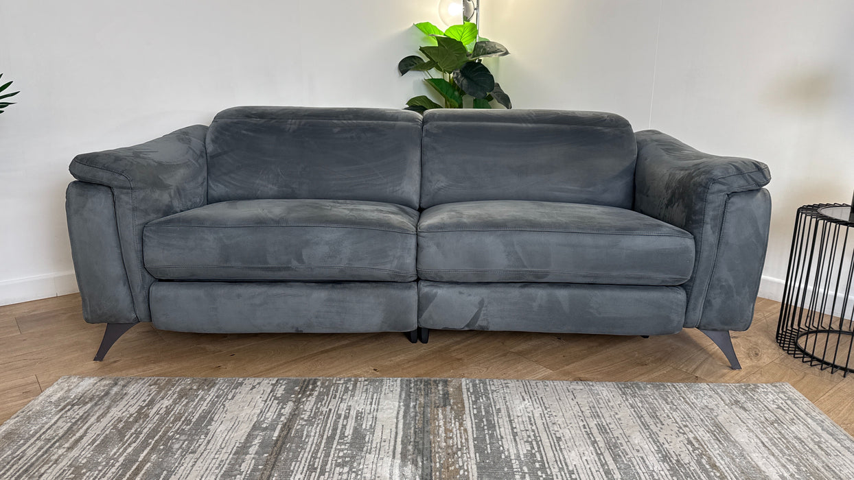 Sofology The Ezra 3 Seater Recliner Sofa in Lifestyle Plush Fabric Lead Grey