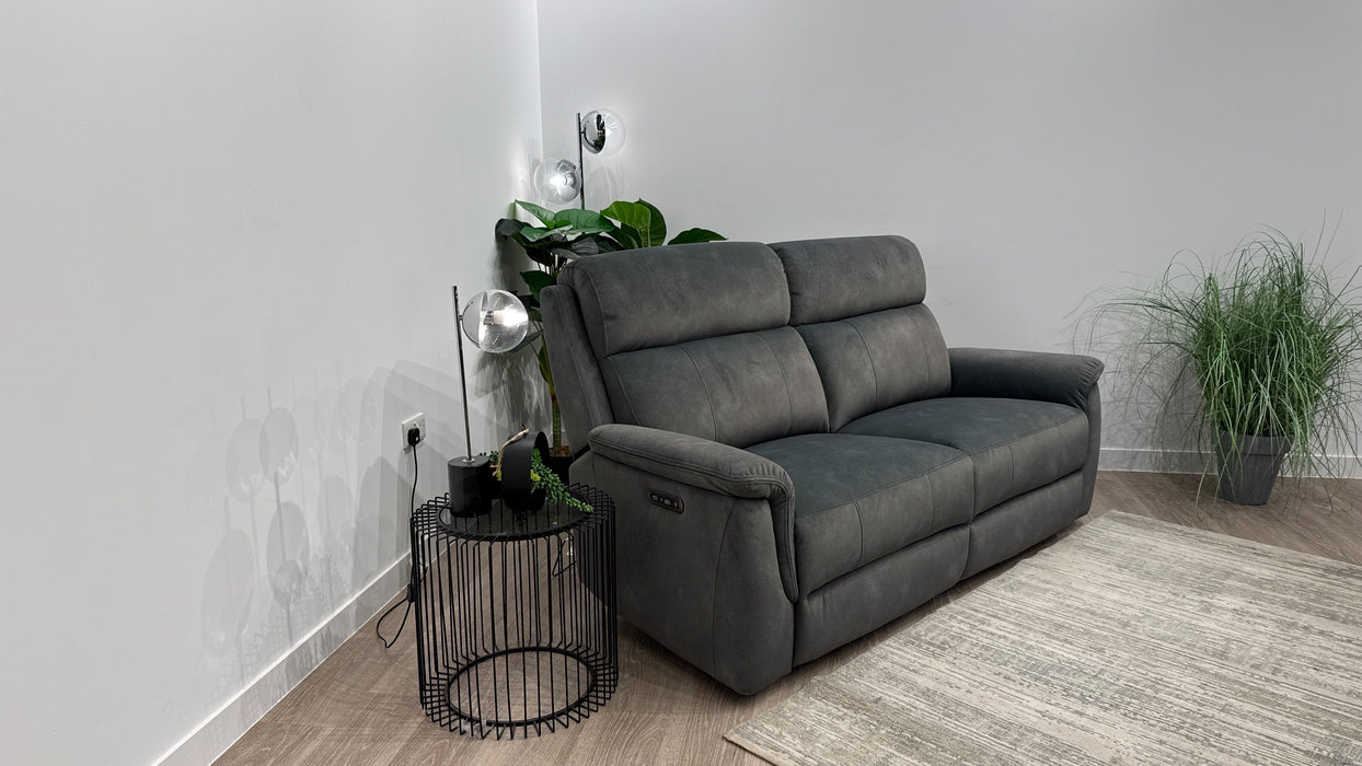Sofology Bradie Fabric 2.5 Seater Power Recliner/Headrest in Lifestyle Flecked Mineral Green