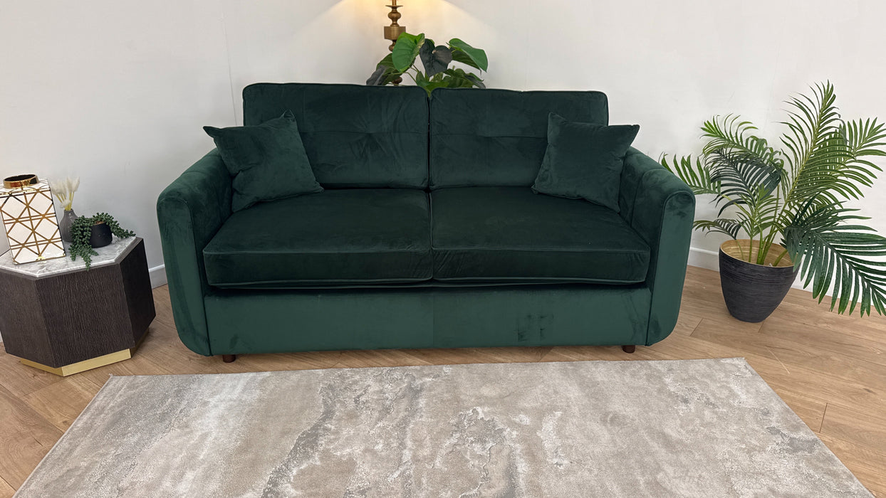 Sofology Islington Fabric 3 Seater Hypnos Deluxe Sofa Bed in Sleek Green