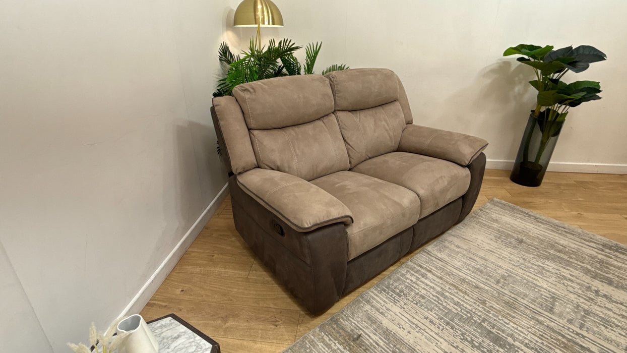DFS Ryder 2 Seater Manual Recliner In Stone- Pepper