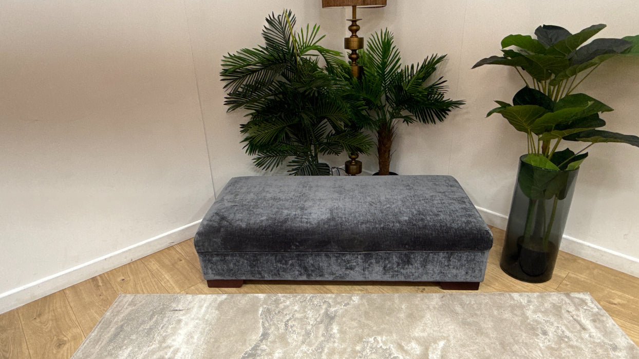 Sofology Valentina Fabric Bench Designer Footstool in Luxury Chenille Charcoal