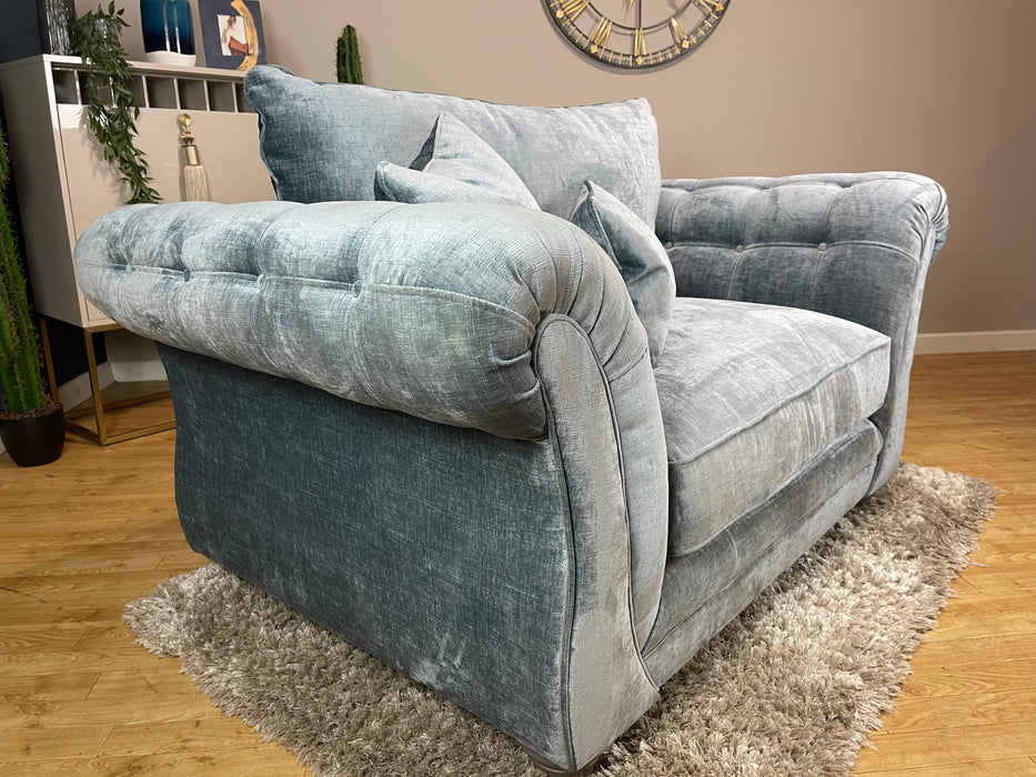 Highgrove Fabric Loveseat - Luxe Chenille Steel Blue - Full Back Extra Flex Seats (WA2)