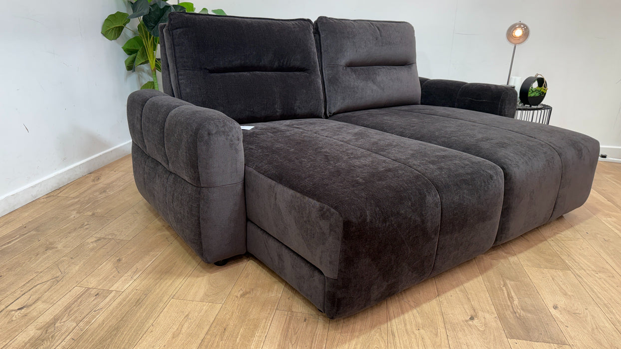 Sofology Sanctuary Fabric 3 Seater Double Power Chaise Power Motion Back in Relaxed Chenille Raisin