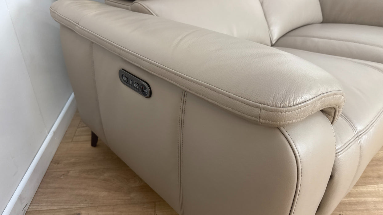 Sofology Bailey Recliner 2 Seater in Trusty Embossed Leather Stone