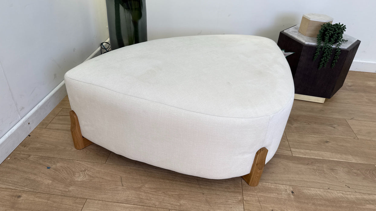 DFS Bellino Shaped Footstool in Cream/Black