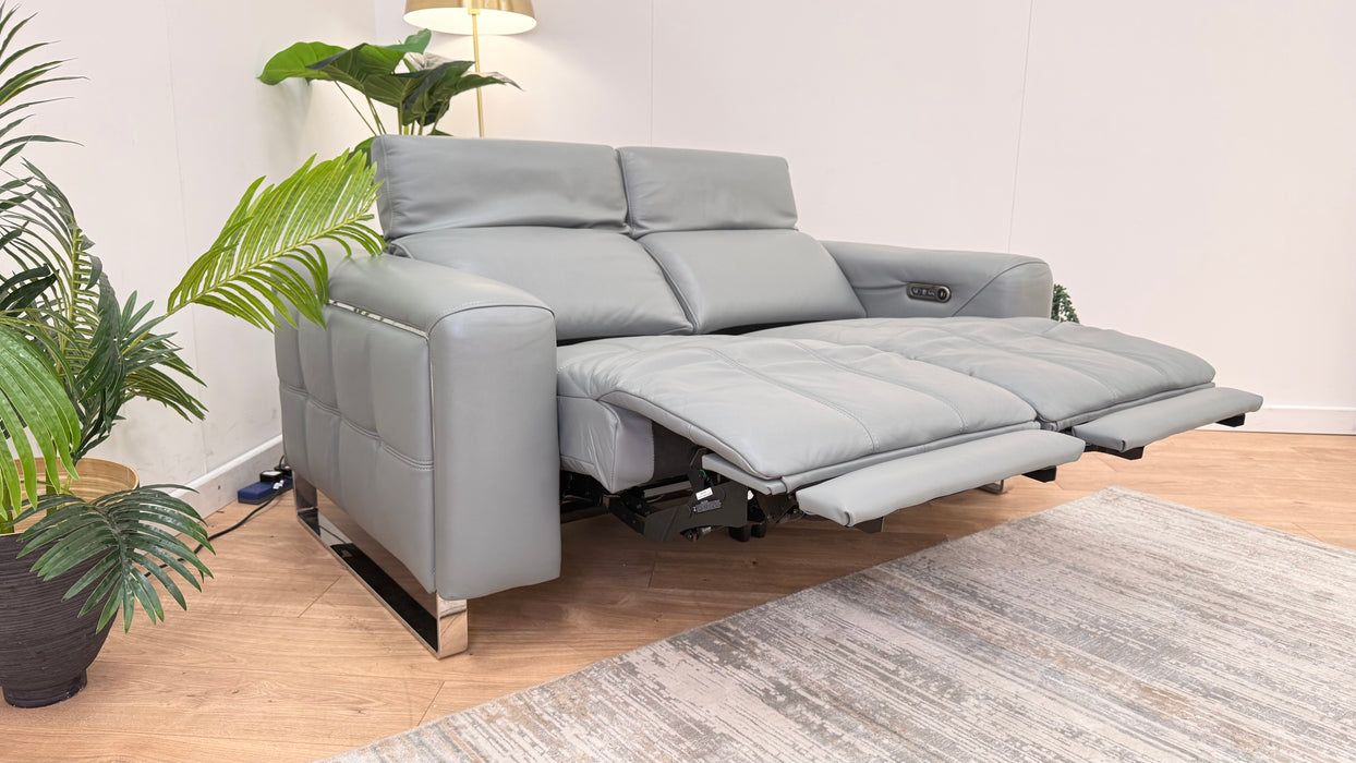 Sofology Marvella Leather Recliner 2 Seater in Granite Teal