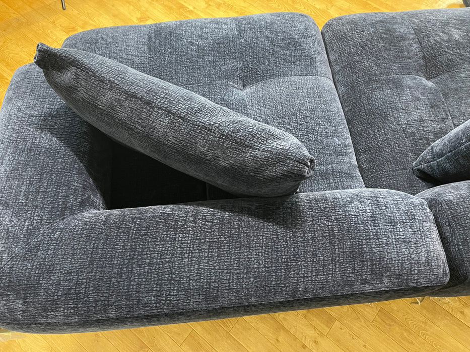 Flex Chaise 4 Seater Chenille Navy Power Reclining Backs (WA2)