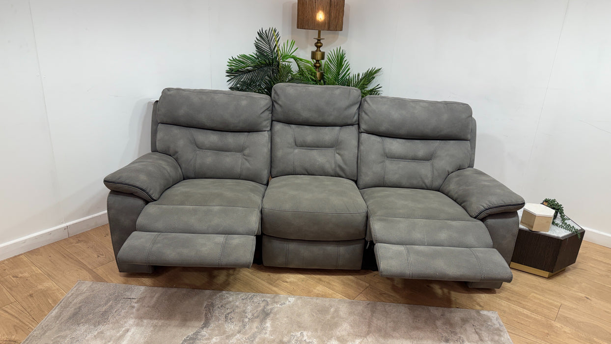 DFS Forster Express Fabric 3 Seater Recliner in Silver