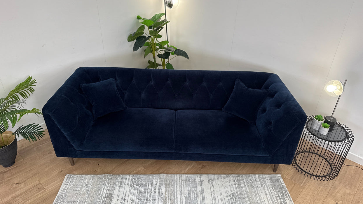 Bridgerton 4 Seater Sofa - Fabric - Navy All Over