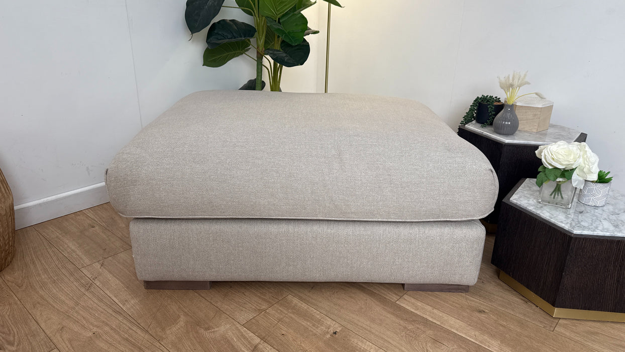 Sofology The Gaia Fabric Footstool in Lifestyle Woven Linen Mix