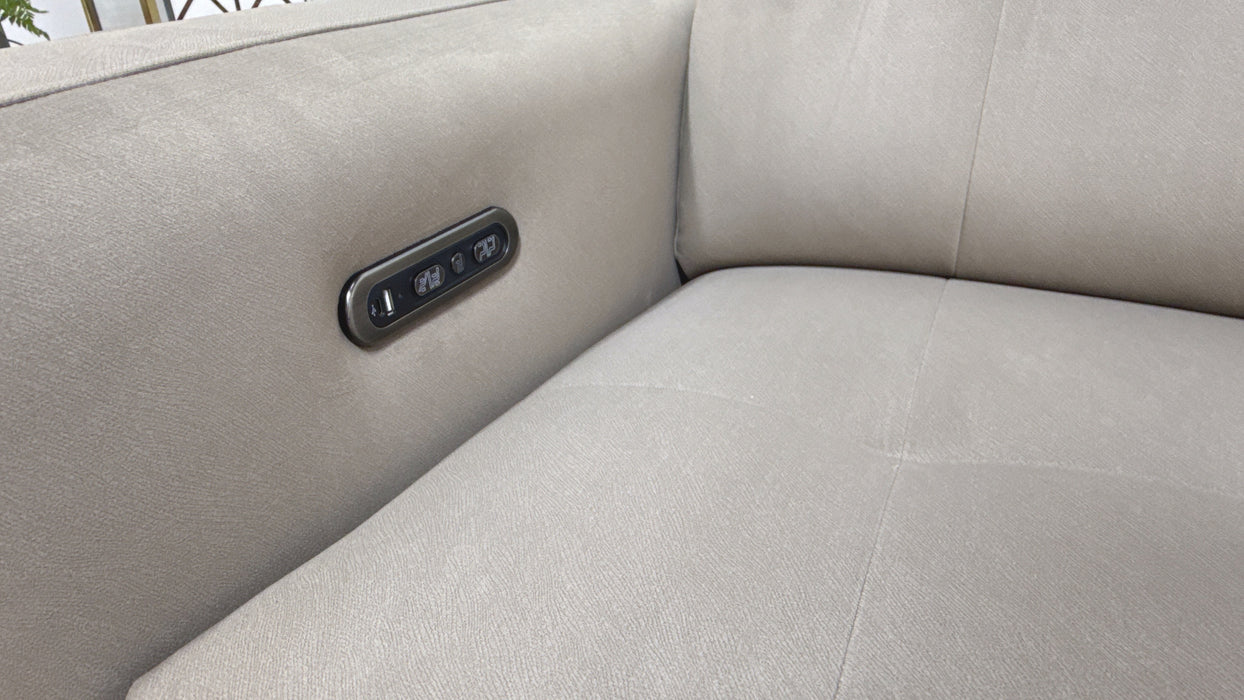 Sofology Jax 3 Corner 1.5 Power Chaise Power Recliner/Headrest in Sample Bella Latte