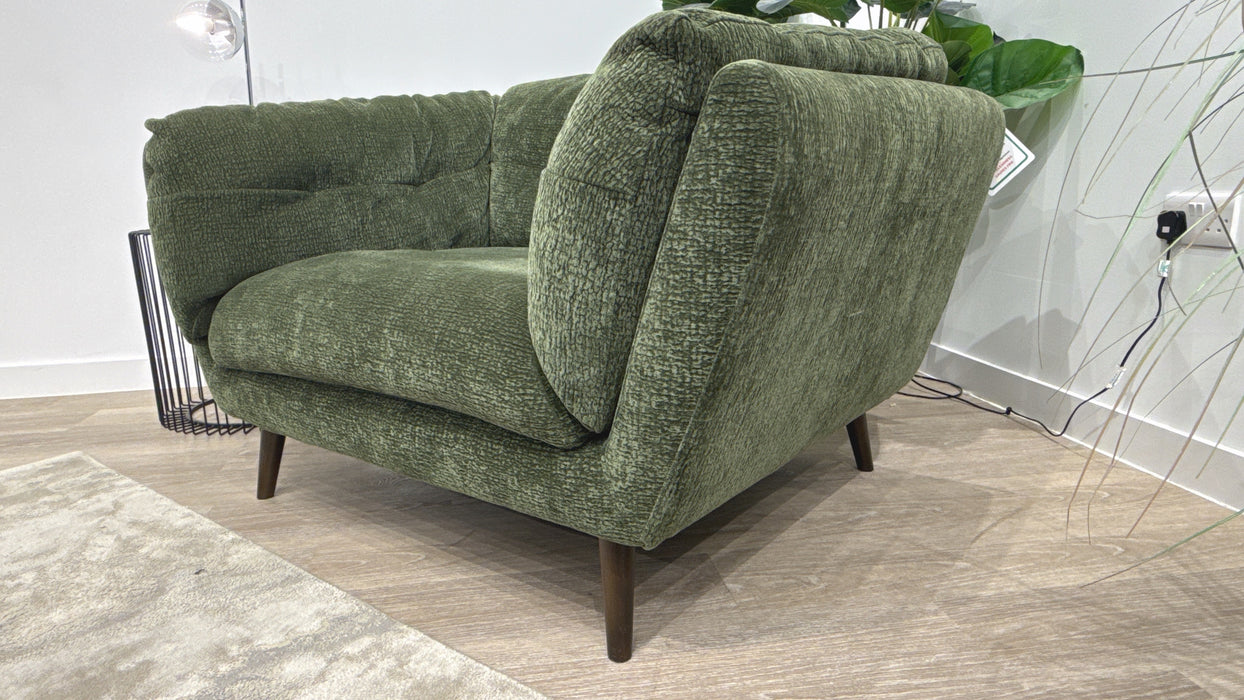 Sofology Hygge Fabric Loveseat in Heavy Textured Chenille Olive