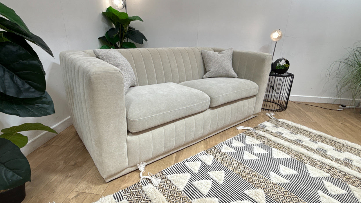 Sofology Astoria Fabric 3 Seater in Vintage Chenille Natural Mix
