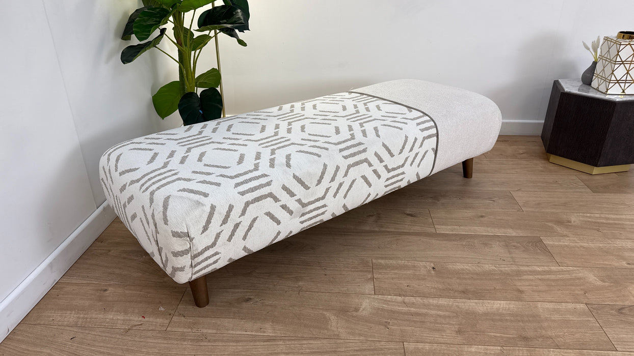DFS The Ada Fabric Footstool in Natural/Stone Combination