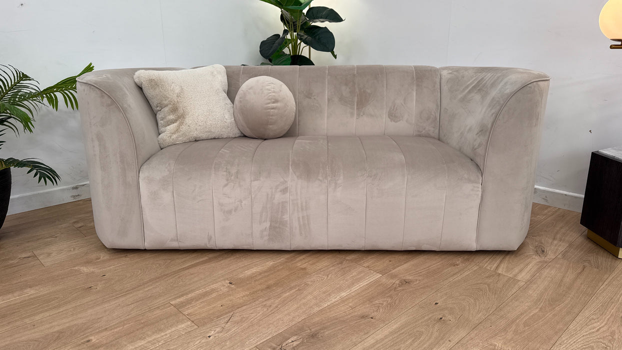 Fitzrovia 2 Seater Sofa - Fabric Velvet Stone Mix