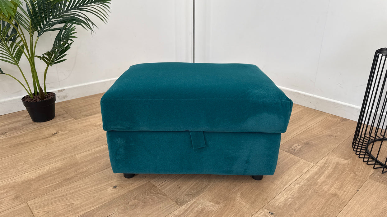 Finchley - Fabric Footstool  - Teal