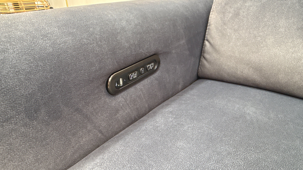Sofology Ravello Fabric 2 Corner 2 Power Recliner/Headrest in Lifestyle Flecked Charcoal