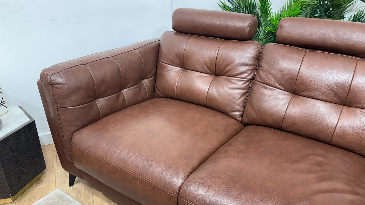 Sofology Muse Leathe 3 Seater in Chestnut