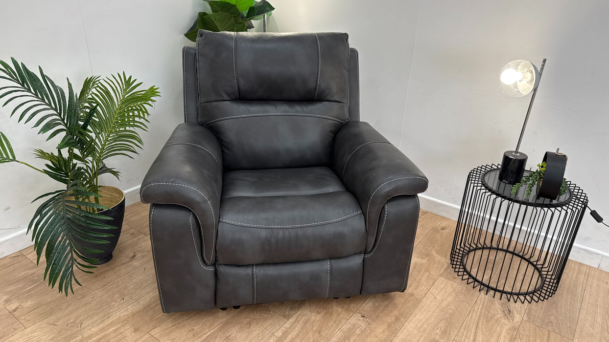 DFS Evander Fabric Recliner Chair in Grey