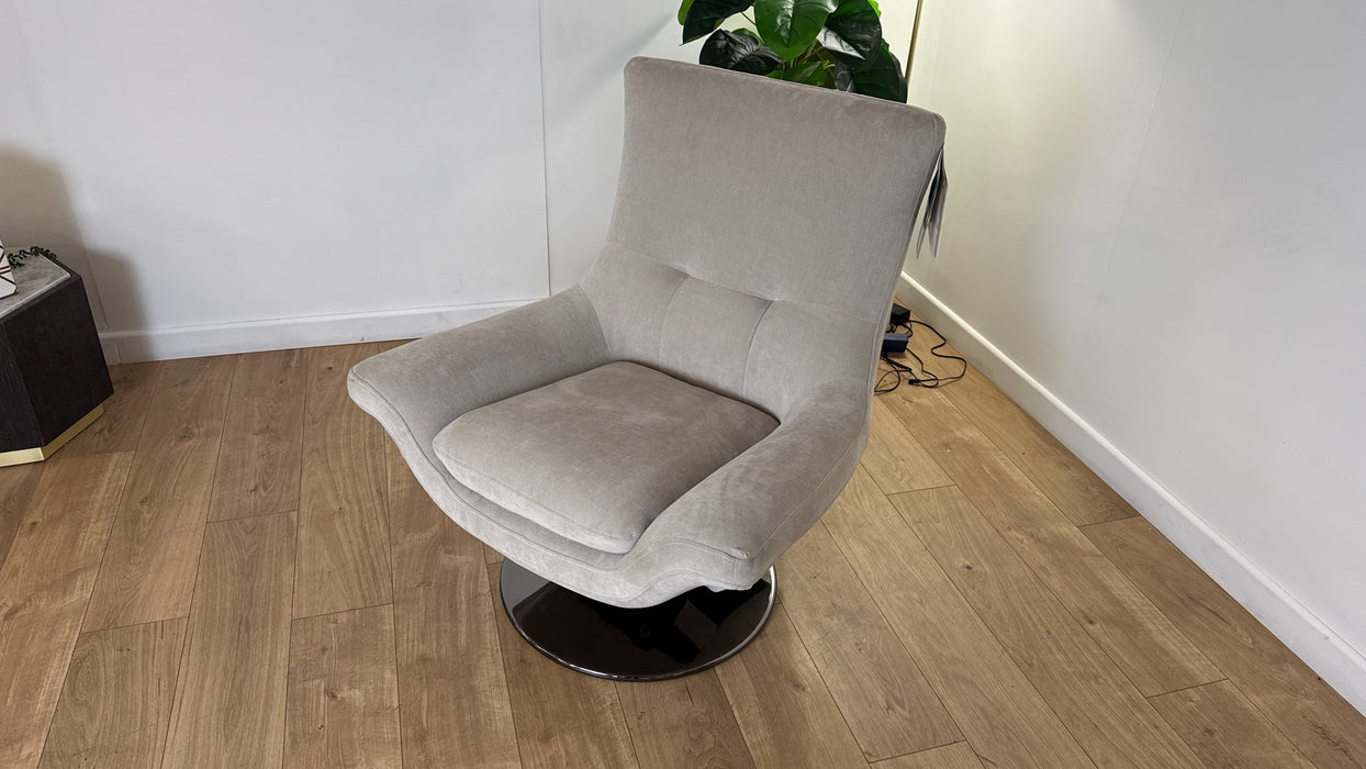 Sofology The Viento Fabric Swivel Chair in Chenille Cotton