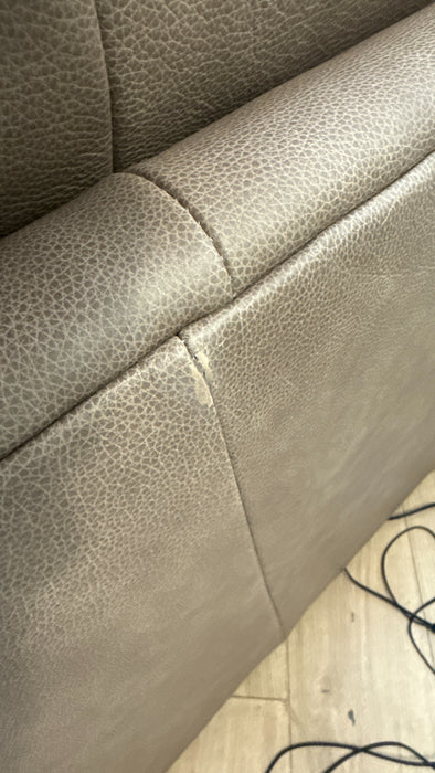 Sofology Artisan Leather 2 Seater in Relaxed Natural Grain Taupe/Natural Mix