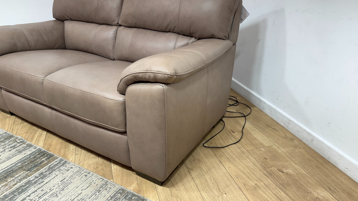Sofology Santina Leather 2 Seater in Relaxed Soft Stone