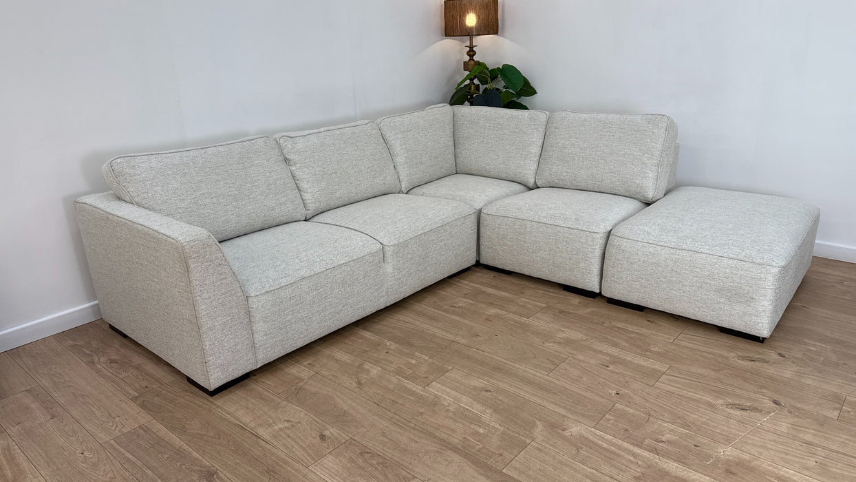 Sofology Russo Fabric 2 Corner 1 Chaise in Lustre Weave Natural