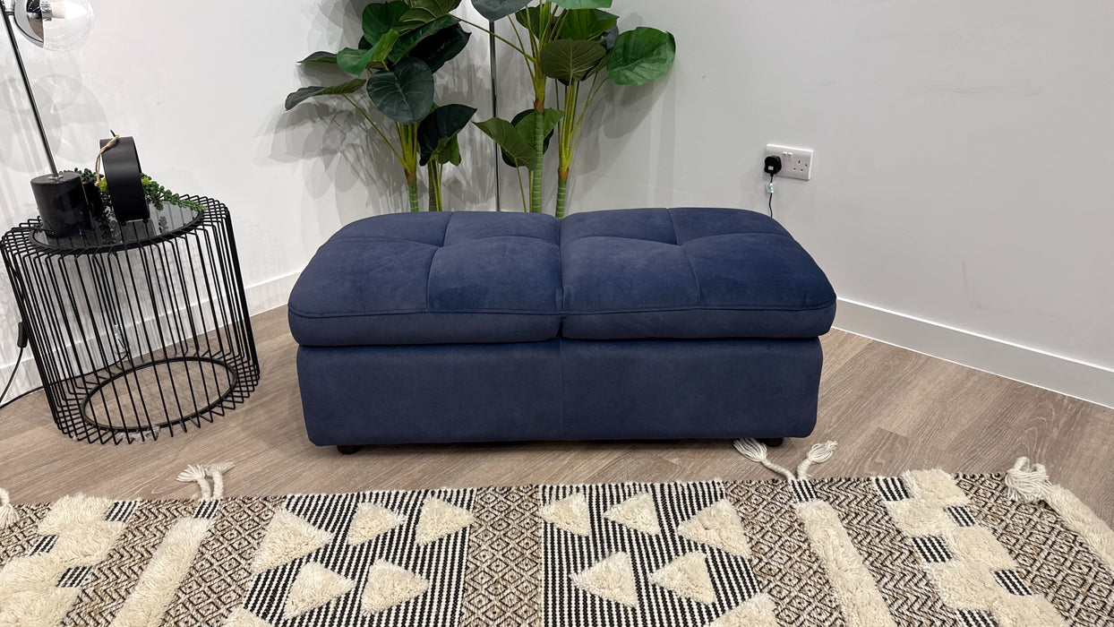 Sofology Paramount Fabric Dual Storage Footstool in Lifestyle Flecked Navy