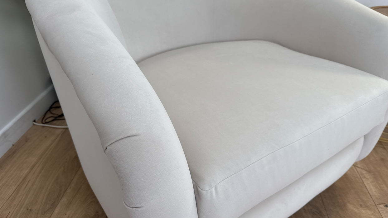 Sofology The Oscar Accent Chair in Super Matt Velvet Ecru Mix