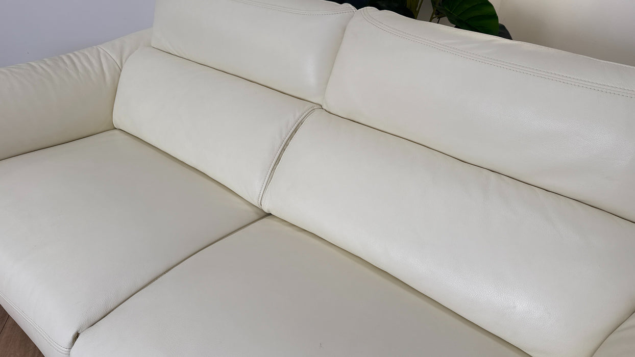 Sofology The Missouri 2.5 Seater Leather Sofa in White