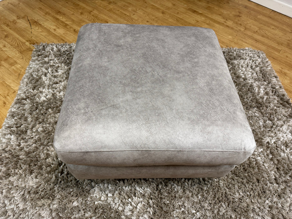 The Hackney Footstool Lifestyle Dapple Fabric Stone All over Memory Foam - WA2