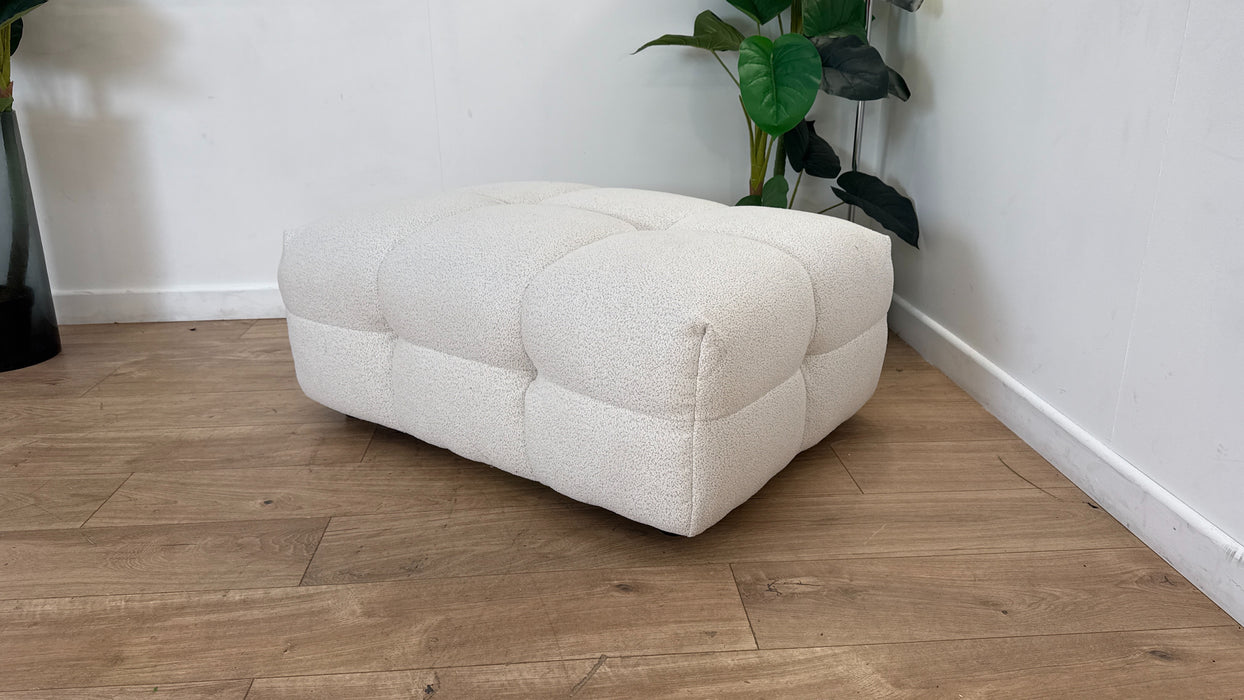 Sofology The Lunar Fabric Designer Footstool in Woven Boucle Linen